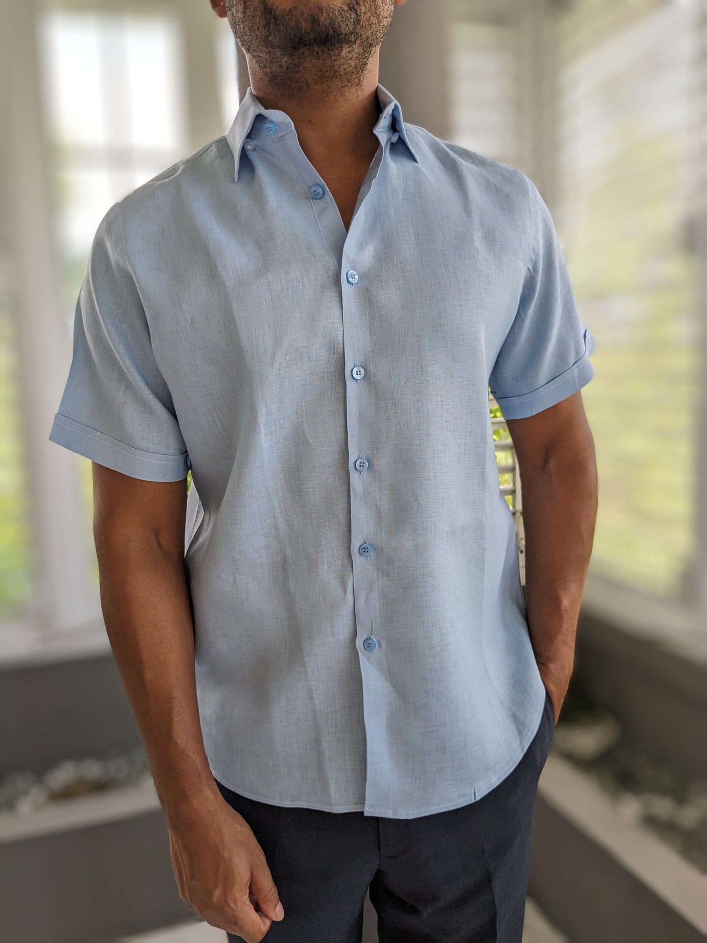 Antigua Linen Shirt Blue